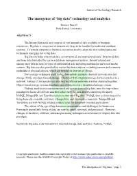 Big Data” Technology and Analytics