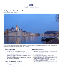 Budapest and the Orient-Express from £3,099 Per Person // 6 Days