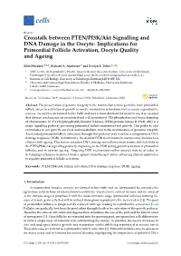Crosstalk Between PTEN/PI3K/Akt Signalling and DNA Damage in the Oocyte: Implications for Primordial Follicle Activation, Oocyte Quality and Ageing