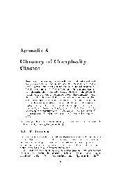 Glossary of Complexity Classes