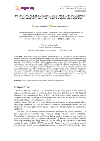 Medicago Sativa L.) Populations Using Morphological Traits and Rapd Markers