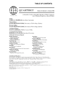 Table of Contents