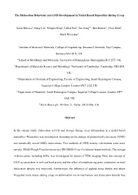 The Dislocation Behaviour and GND Development in Nickel Based Superalloy During Creep