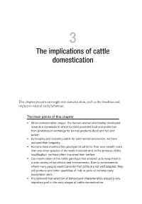 The Implications of Cattle Domestication