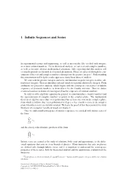 1 Infinite Sequences and Series