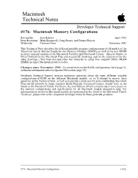 176: Macintosh Memory Configurations