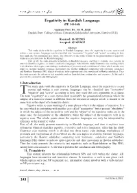 Ergativity in Kurdish Language (PP