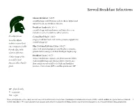 Full Banquet Menus