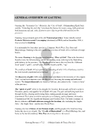General Overview of Gauteng