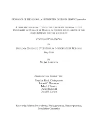 Genomics of the Globally Distributed Echinoid Genus Tripneustes