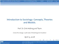 Introduction to Sociology: Concepts, Theories and Models
