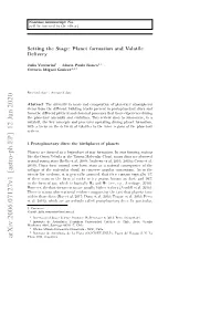 Setting the Stage: Planet Formation and Volatile Delivery