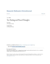 Tea Tasting and Pascal Triangles Paul Alper University of St