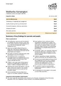 Wetherby Kensington Ofsted Report June 2018