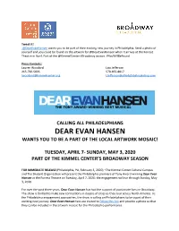 Dear Evan Hansen Wants You to Be a Part of the Local Artwork Mosaic!