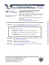 Dendritic Cell Maturation Transcription Factor E2F1 Suppresses