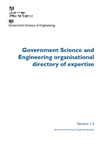 Government Science and Engineering Organisational Directory of Expertise