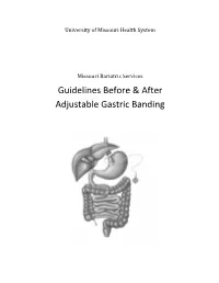 Guidelines Before & After Adjustable Gastric Banding