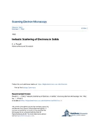Inelastic Scattering of Electrons in Solids