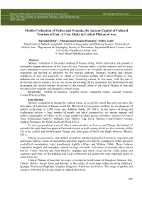 Mobile Civilization of Tribes and Nomads, the Ancient Capital of Cultural Tourism of Iran: a Case Study in Central Plateau of Iran