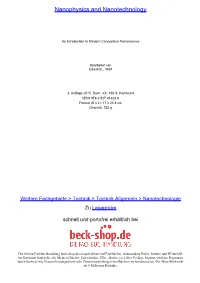 Nanophysics and Nanotechnology