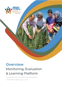 Overview Monitoring, Evaluation & Learning Platform | 2019
