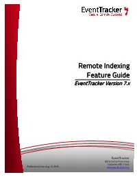 Remote Indexing Feature Guide Eventtracker Version 7.X