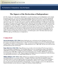 The Signers of the Declaration of Independence