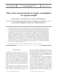 Time-Series Measurements of Oxygen Consumption of Copepod Nauplii
