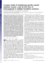 A Mouse Model of Chondrocyte-Specific Somatic