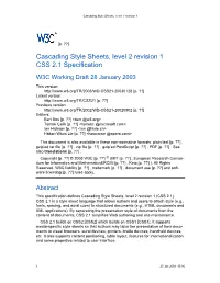 Cascading Style Sheets, Level 2 Revision 1