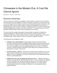 Crimeware in the Modern Era: a Cost We Cannot Ignore Brandon Levene, Chronicle