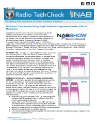 FM-Stereo Transmission Using Single Sideband Suppressed Carrier (SSB-SC) Modulation