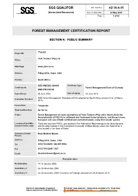 Forest Management Certification Report Sgs