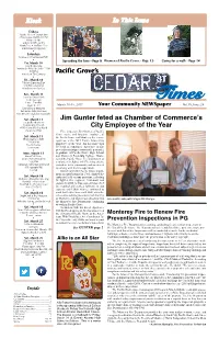Kiosk Pacific Grove's in This Issue Jim Gunter Feted As Chamber Of