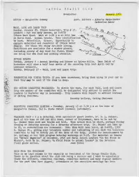 Newsletter January 1963 Editor