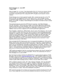 WPP Press Release Public Strategies Inc Joins WPP Aug06
