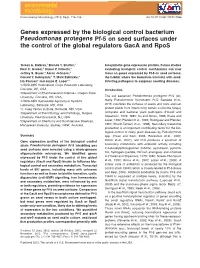 Genes Expressed by the Biological Control Bacterium Pseudomonas Protegens Pf-5 on Seed Surfaces Under the Control of the Global Regulators Gaca and Rpos