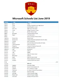 Microsoft Schools List June 2019