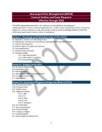 (NSPM) Content Outline and Exam Blueprint Effective Through 2020