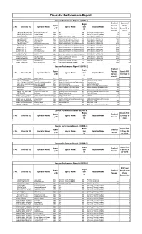Operator Performance Report-1 (OPPR-1) Checked Count of Regis Agenc Packets Demo S