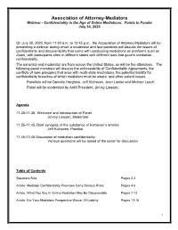 Attendee Handout Packet 7.30.2020 AAM Webinar
