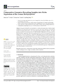 Comparative Genomics Revealing Insights Into Niche Separation of the Genus Methylophilus