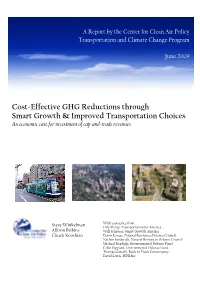 Cost-Effective GHG Reductions Through Smart Growth & Improved