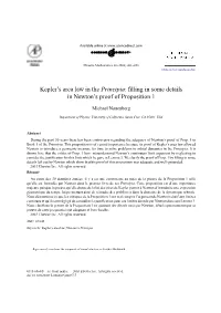 Kepler's Area Law in the Principia: Filling in Some Details in Newton's