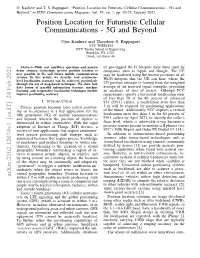Position Location for Futuristic Cellular Communications