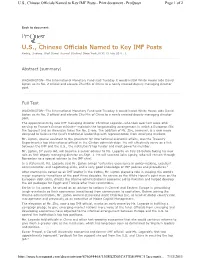 U.S., Chinese Officials Named to Key IMF Posts - Print Document - Proquest Page 1 of 2