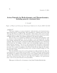Action Principle for Hydrodynamics and Thermodynamics, Including General, Rotational Flows