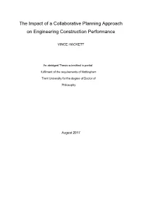 The Impact of a Collaborative Planning Approach on Engineering Construction Performance