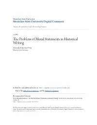 The Problem of Moral Statements in Historical Writing